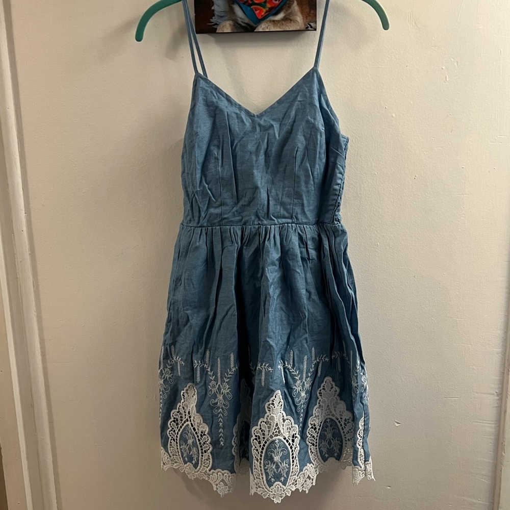 Short denim dress